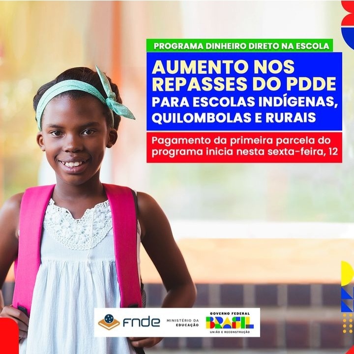 Aumento nos repasses do PDDE para escolas indígenas, quilombolas e rurais